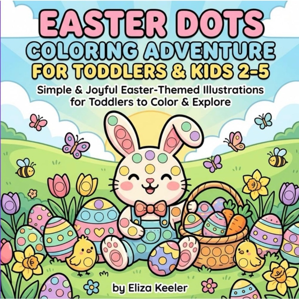 Easter Dots Coloring Adventure for Toddlers & Kids - Pink Bunny Cover